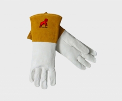 REDRAM Leather Glove with Golden Colour Cuff